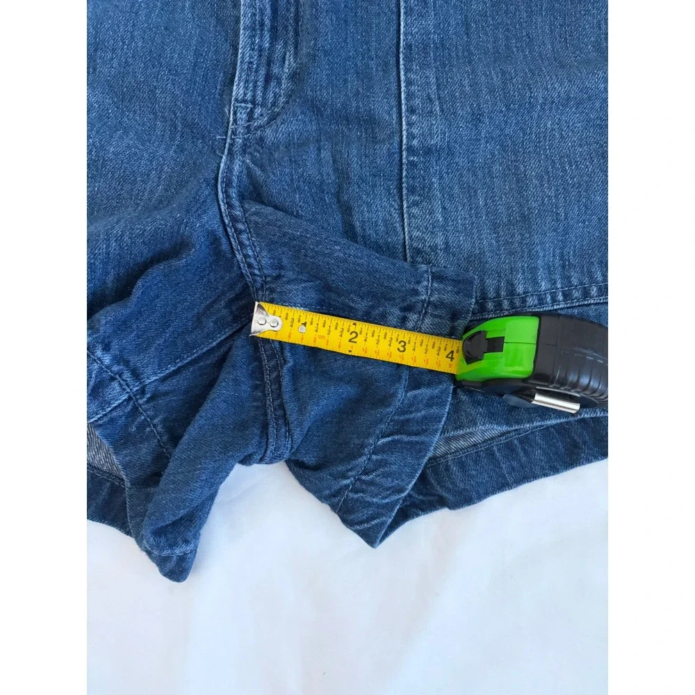 Gap Denim Womens High Rise Utility Shorts Blue Elastic Waist Cotton Lyocell L